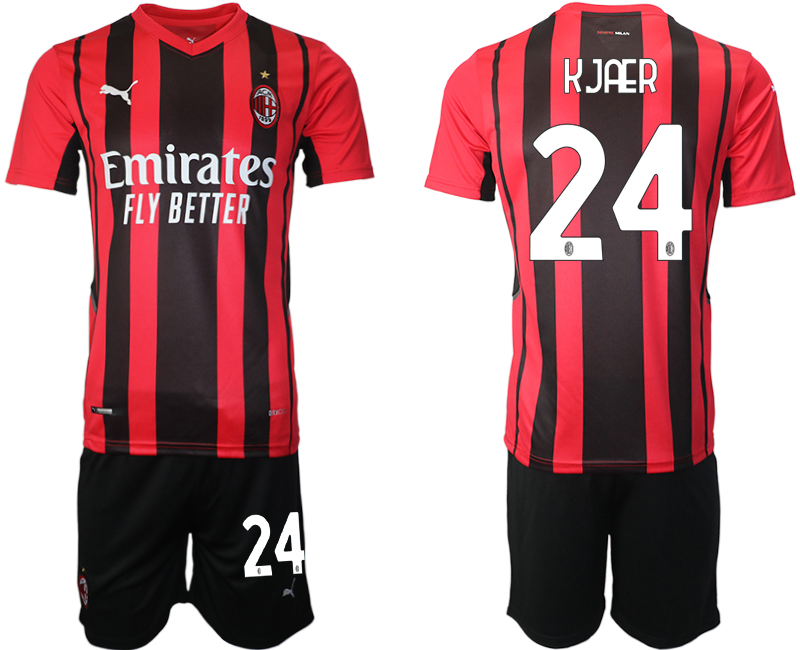 Men 2021-2022 Club AC Milan home red #24 Soccer Jersey